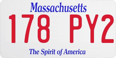 MA license plate 178PY2