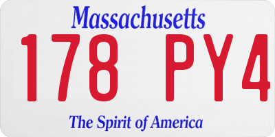 MA license plate 178PY4