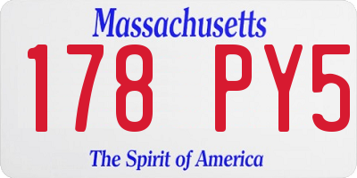 MA license plate 178PY5