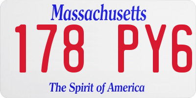 MA license plate 178PY6