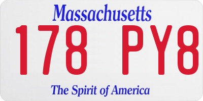 MA license plate 178PY8
