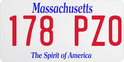 MA license plate 178PZ0