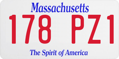 MA license plate 178PZ1