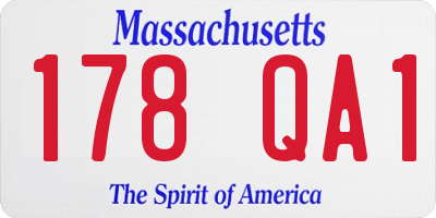 MA license plate 178QA1