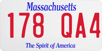 MA license plate 178QA4