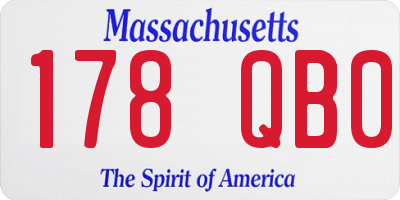 MA license plate 178QB0