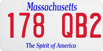 MA license plate 178QB2