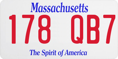 MA license plate 178QB7