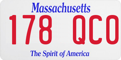 MA license plate 178QC0