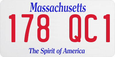 MA license plate 178QC1