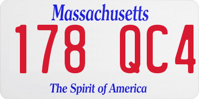 MA license plate 178QC4