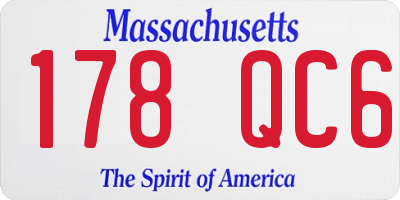 MA license plate 178QC6