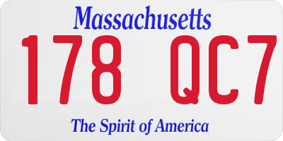 MA license plate 178QC7