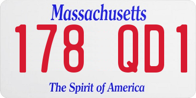 MA license plate 178QD1