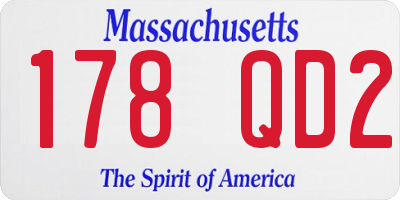 MA license plate 178QD2