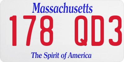 MA license plate 178QD3