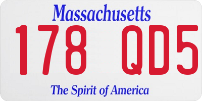 MA license plate 178QD5