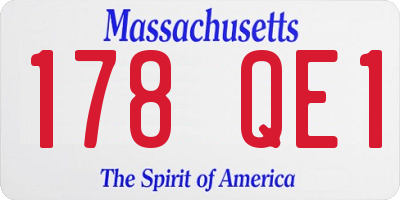 MA license plate 178QE1