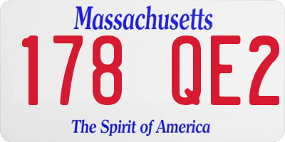 MA license plate 178QE2
