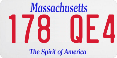 MA license plate 178QE4