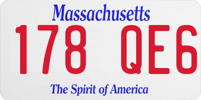MA license plate 178QE6