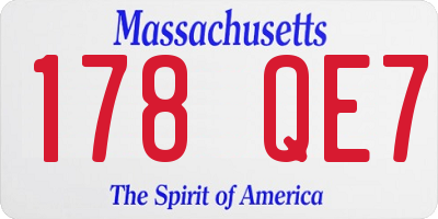 MA license plate 178QE7