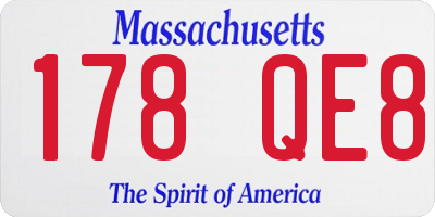 MA license plate 178QE8