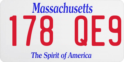 MA license plate 178QE9