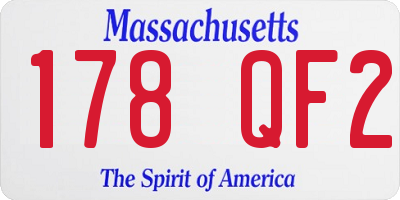 MA license plate 178QF2