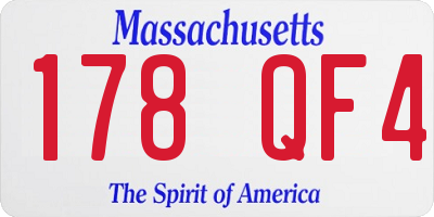 MA license plate 178QF4