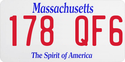 MA license plate 178QF6