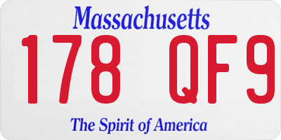 MA license plate 178QF9