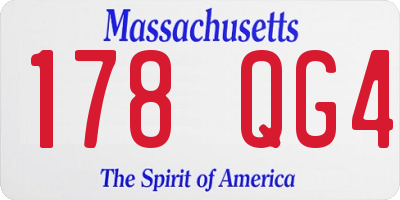 MA license plate 178QG4