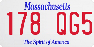 MA license plate 178QG5