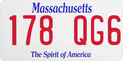 MA license plate 178QG6