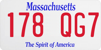 MA license plate 178QG7