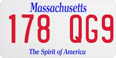 MA license plate 178QG9