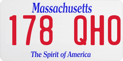 MA license plate 178QH0