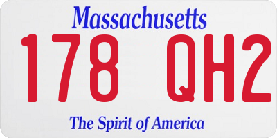 MA license plate 178QH2
