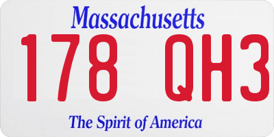 MA license plate 178QH3