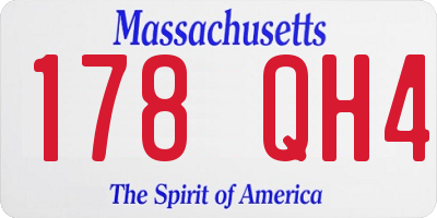 MA license plate 178QH4