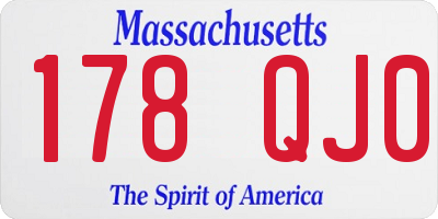 MA license plate 178QJ0