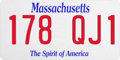 MA license plate 178QJ1