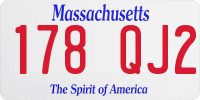 MA license plate 178QJ2