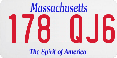 MA license plate 178QJ6