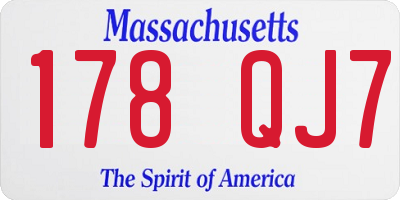MA license plate 178QJ7