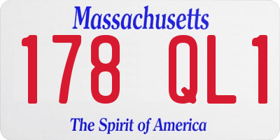 MA license plate 178QL1