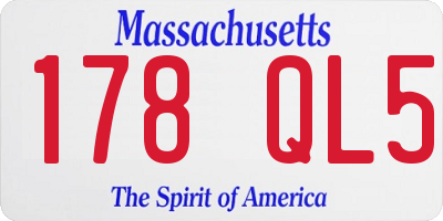 MA license plate 178QL5