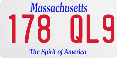 MA license plate 178QL9