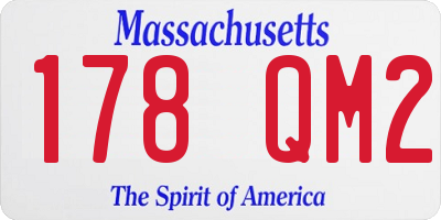 MA license plate 178QM2